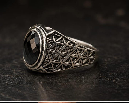 Black Stone 925 Sterling Silver Ring