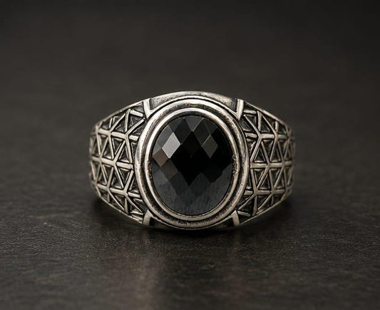 Black Stone 925 Sterling Silver Ring