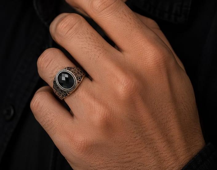 Black Stone 925 Sterling Silver Ring