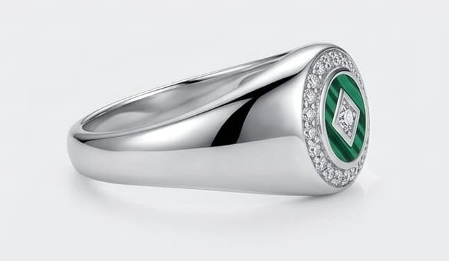 Silvoraa Royale Malachite Ring