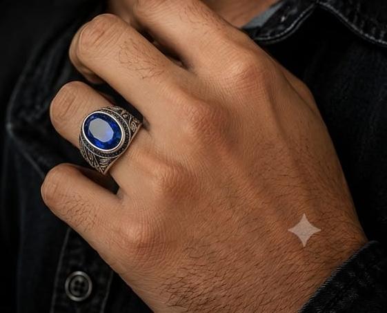 Silvoraa Royal Sapphire Oval Signet Ring
